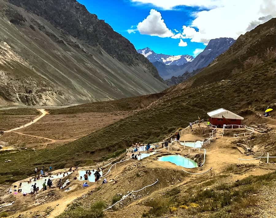 From Santiago: Maipo Canyon Volcano and Hot Spring Tour - A picnic beside the river