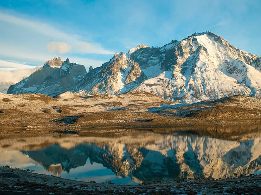 Puerto Natales: Full-Day Torres del Paine Tour - Lake Pehoé and a wide mountain panorama