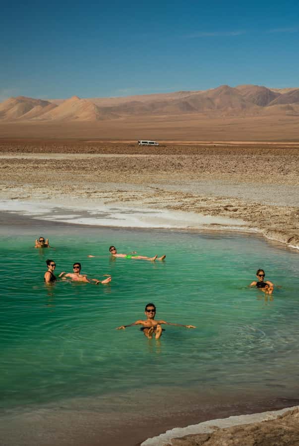 San Pedro Atacama: Baltinache Lagoons - Floating in salt-rich water