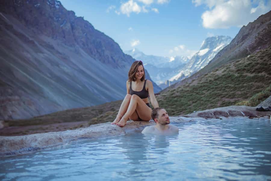 Santiago: Cajón del Maipo Hot Springs & Chilean Barbecue - One Hour at Termas Valle de Colina
