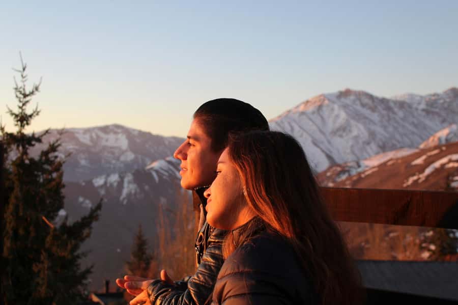 Sunset over the Andes Mountains - From Santiago streets to the high Andes